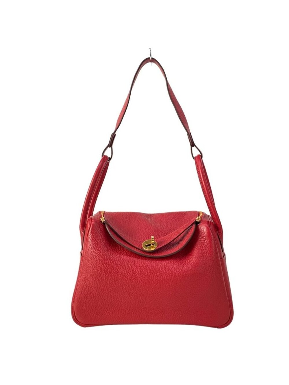 Hermes Shoulder Bag Lindy 26 Rouge Casaque Gold